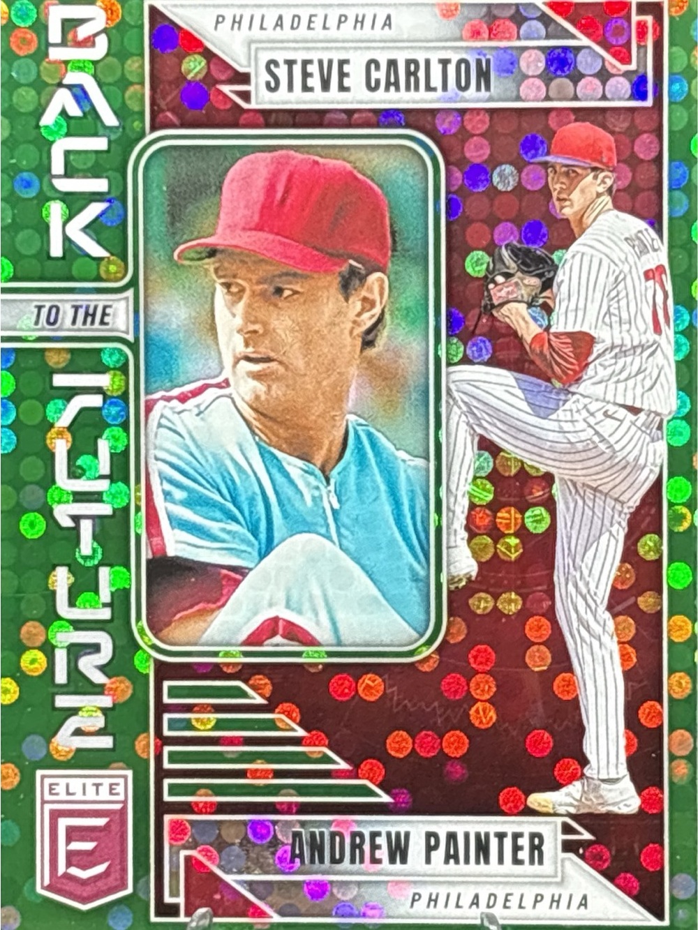 Panini Andrew Painter/Steve Carlton Back to the Future Trading Card Green Shim
